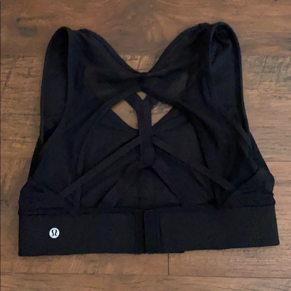 Black Lululemon Longline Sports Bra